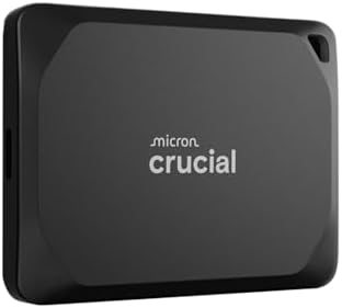 Crucial X10 Pro 4TB Portable External SSD, USB-C, Up to 2100MB/s Read and 2000MB/s Write, Durable Storage for PC, Mac, and Creators, Black