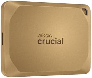 Crucial X10 Pro 4TB Portable External SSD, USB-C, Up to 2100MB/s Read and 2000MB/s Write, Durable Storage for PC, Mac, and Creators, Black