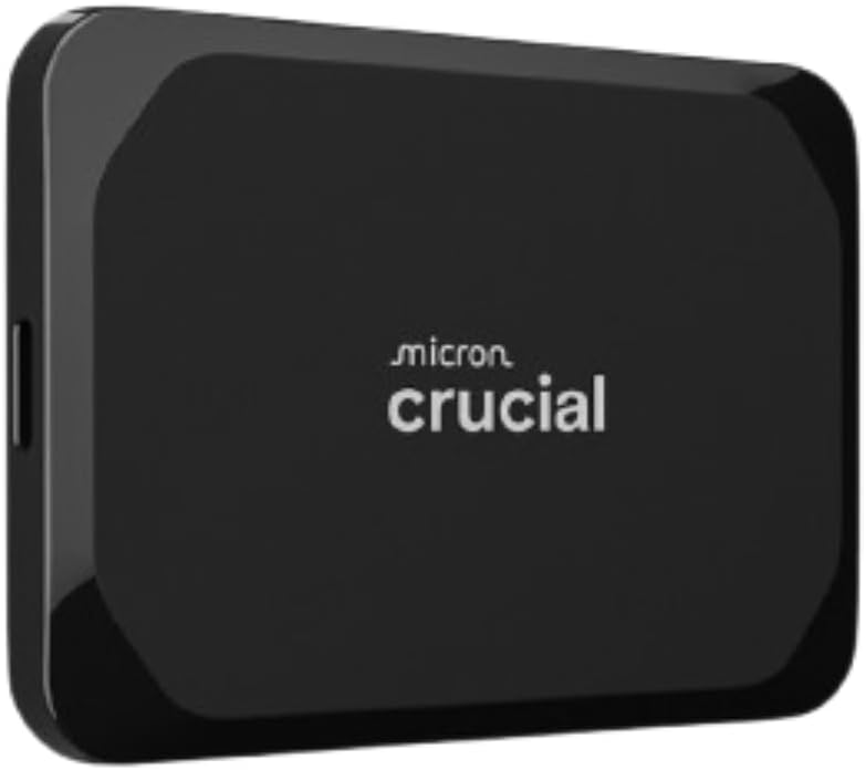 Crucial X9 2TB Portable SSD, USB 3.2 USB-C External Solid State Drive, Up to 1050MB/s, Black