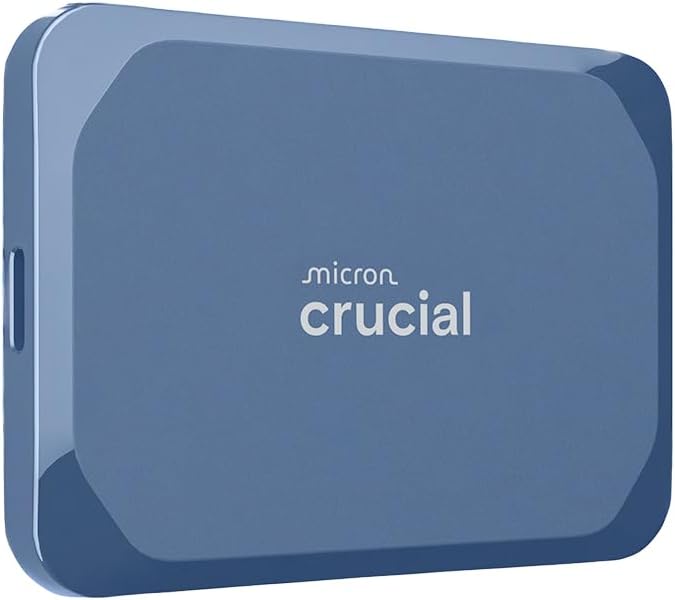 Crucial X10 2TB Portable SSD, USB-C External Solid State Drive, Up to 2,100MB/s, Blue