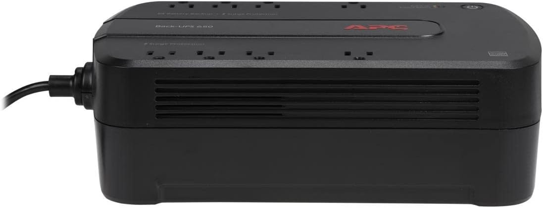 APC 600VA/330W UPS Battery Backup with Surge Protection, 7 Outlets and USB Charging