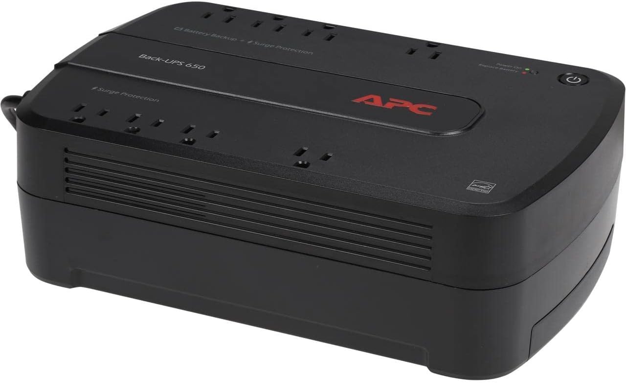APC 600VA/330W UPS Battery Backup with Surge Protection, 7 Outlets and USB Charging