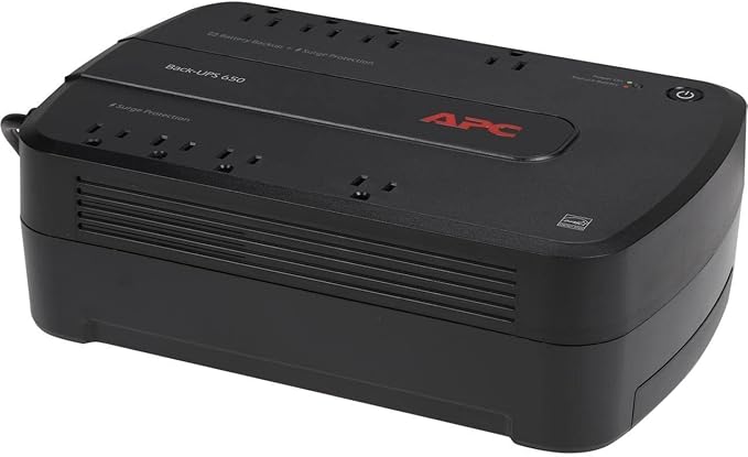 APC 600VA/330W UPS Battery Backup with Surge Protection, 7 Outlets and USB Charging