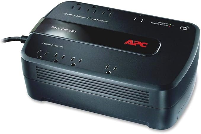 APC 600VA/330W UPS Battery Backup with Surge Protection, 7 Outlets and USB Charging
