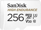 SanDisk 256GB High Endurance microSDXC Card with Adapter for Dash Cams and Home Monitoring