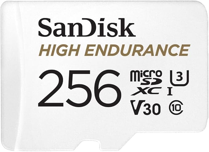 SanDisk 256GB High Endurance microSDXC Card with Adapter for Dash Cams and Home Monitoring