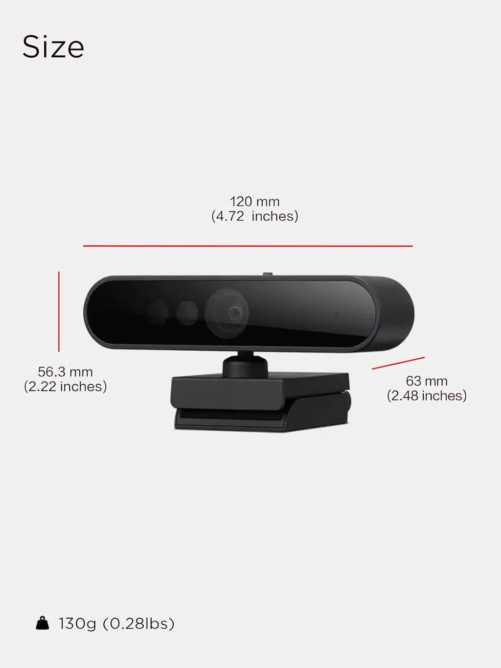 Lenovo Performance FHD 1080p USB-C Webcam with Windows Hello, Dual Mics, 95° Lens, 4X Zoom, Privacy Shutter, Black