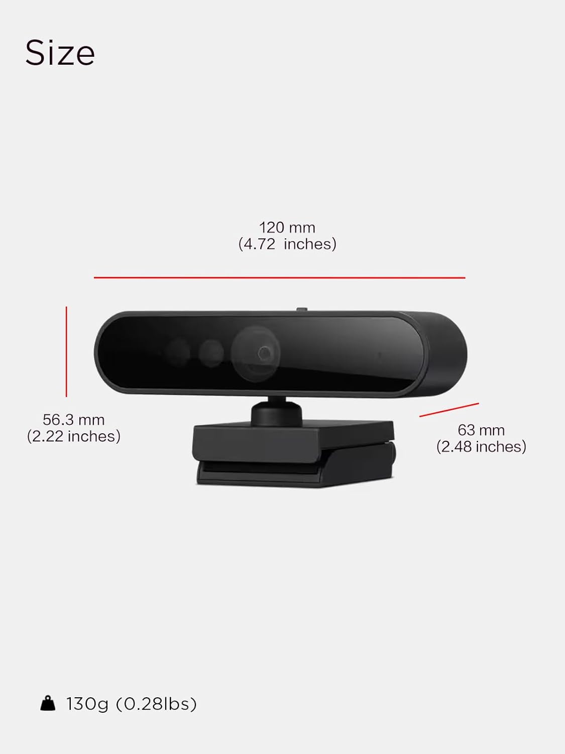 Lenovo Performance FHD 1080p USB-C Webcam with Windows Hello, Dual Mics, 95° Lens, 4X Zoom, Privacy Shutter, Black
