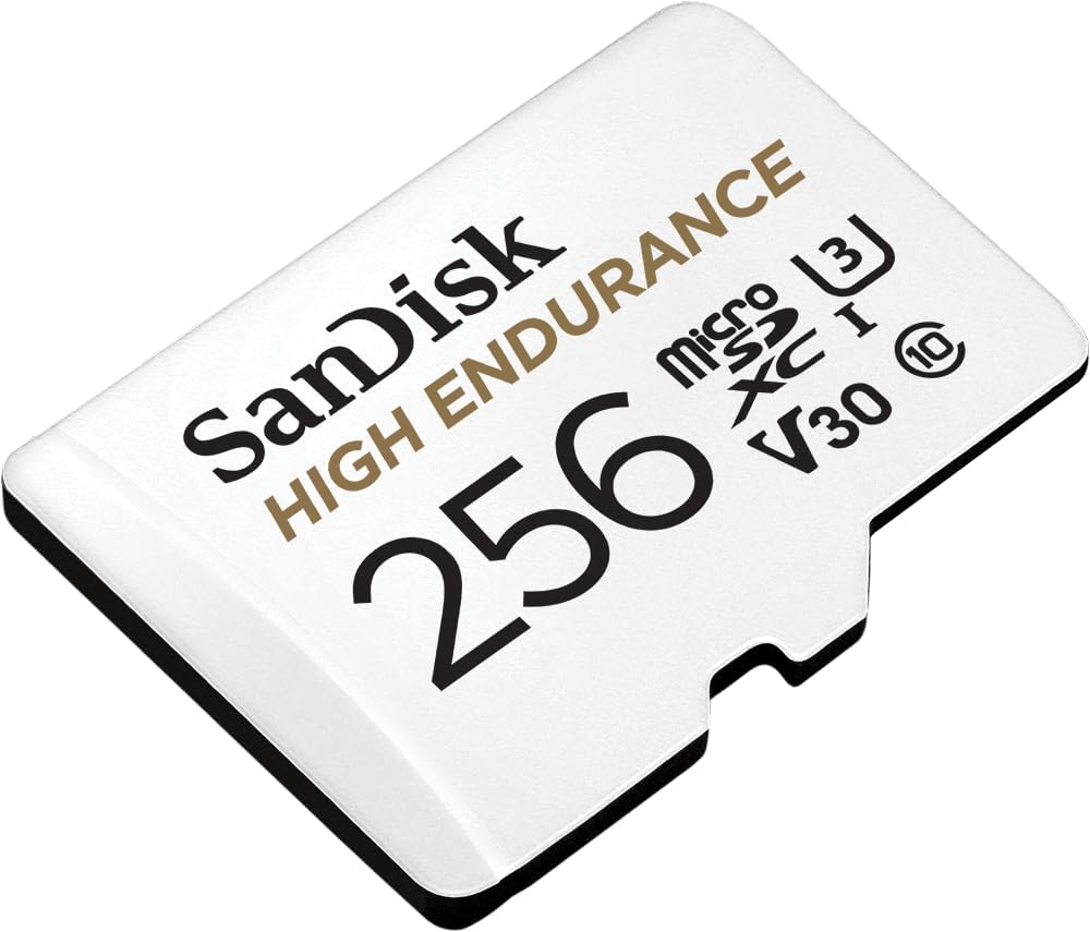 SanDisk 256GB High Endurance microSDXC Card with Adapter for Dash Cams and Home Monitoring