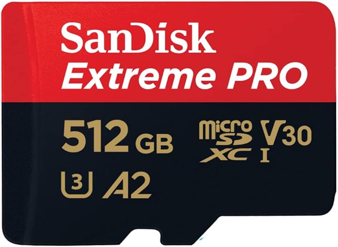 SanDisk Extreme PRO 512GB microSDXC Memory Card with Adapter and RescuePRO Deluxe