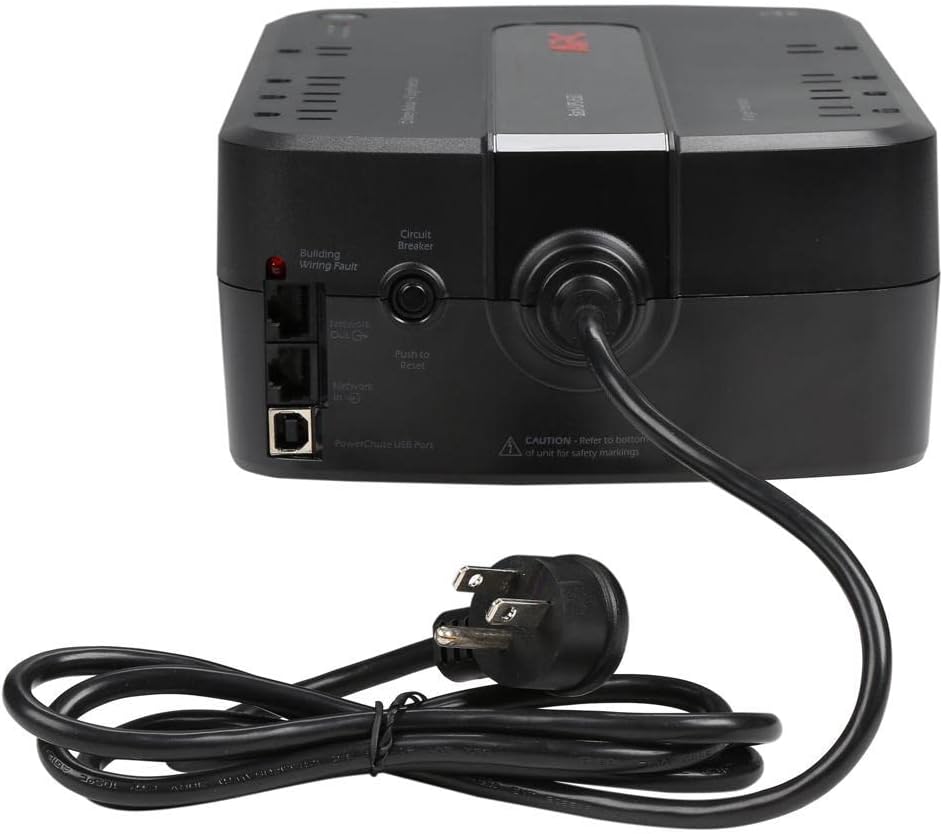 APC 600VA/330W UPS Battery Backup with Surge Protection, 7 Outlets and USB Charging