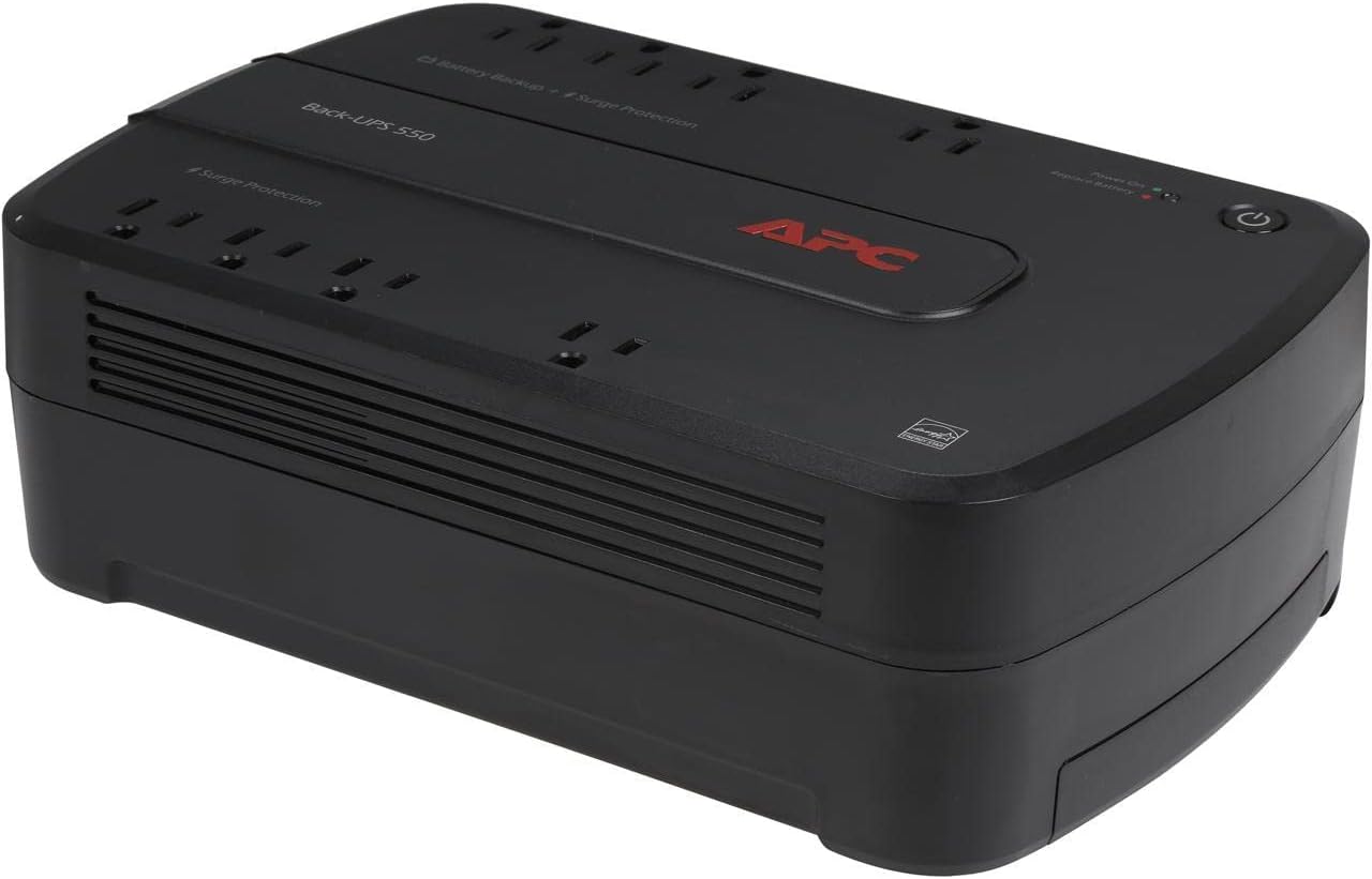 APC 600VA/330W UPS Battery Backup with Surge Protection, 7 Outlets and USB Charging