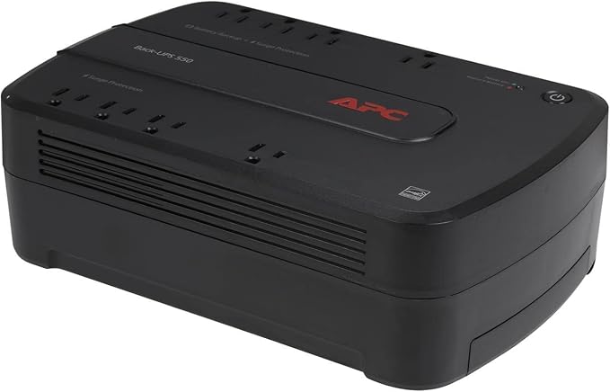 APC 600VA/330W UPS Battery Backup with Surge Protection, 7 Outlets and USB Charging