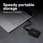 Crucial X9 2TB Portable SSD, USB 3.2 USB-C External Solid State Drive, Up to 1050MB/s, Black