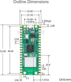 Raspberry Pi Pico W Single Board Computer with Pre-Soldered Header, Built-In Wi‑Fi 4, RP2040 Dual-Core Processor