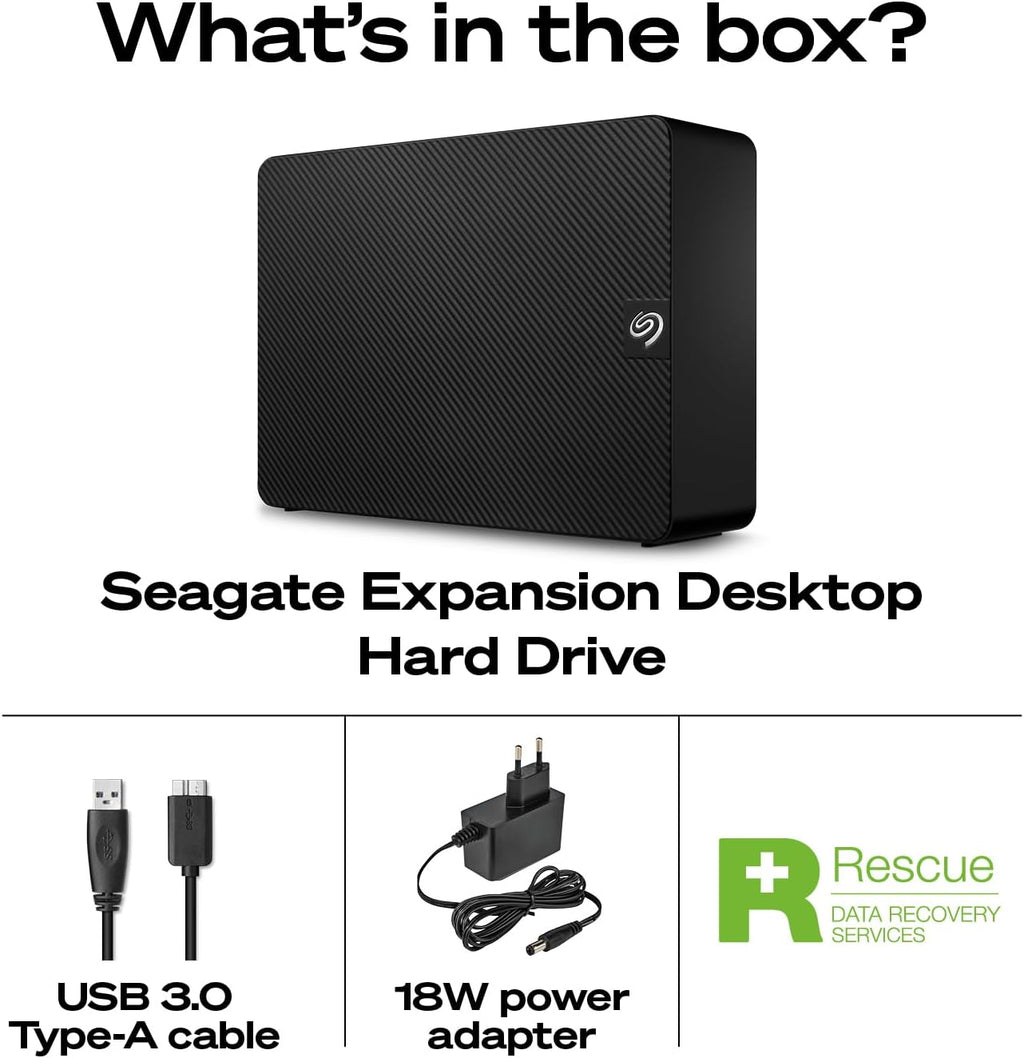 Seagate Expansion 8TB USB 3.0 External Hard Drive with Rescue Data Recovery Services