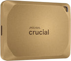 Crucial X10 Pro 4TB Portable External SSD, USB-C, Up to 2100MB/s Read and 2000MB/s Write, Durable Storage for PC, Mac, and Creators, Black