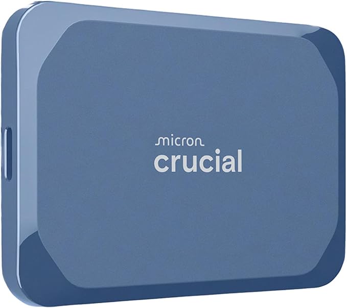 Crucial X10 2TB Portable SSD, USB-C External Solid State Drive, Up to 2,100MB/s, Blue