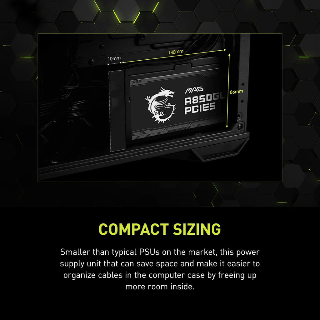 MSI MAG A750GL PCIe 5 750W Fully Modular 80+ Gold ATX Power Supply
