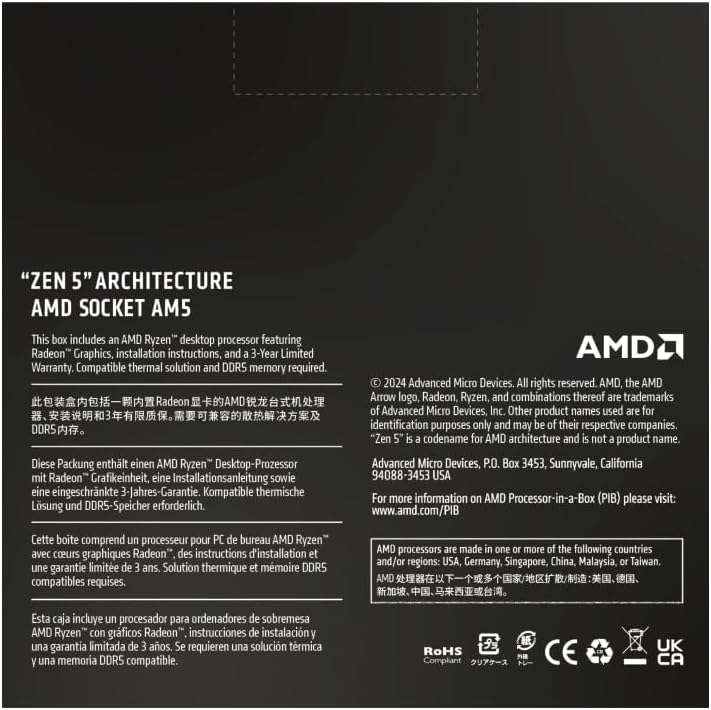 AMD Ryzen 9 9900X 12-Core, 24-Thread Unlocked Desktop CPU