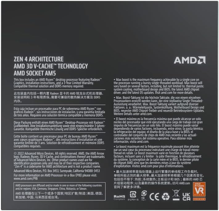 AMD Ryzen 7 7800X3D 8-Core 16-Thread Desktop CPU Processor