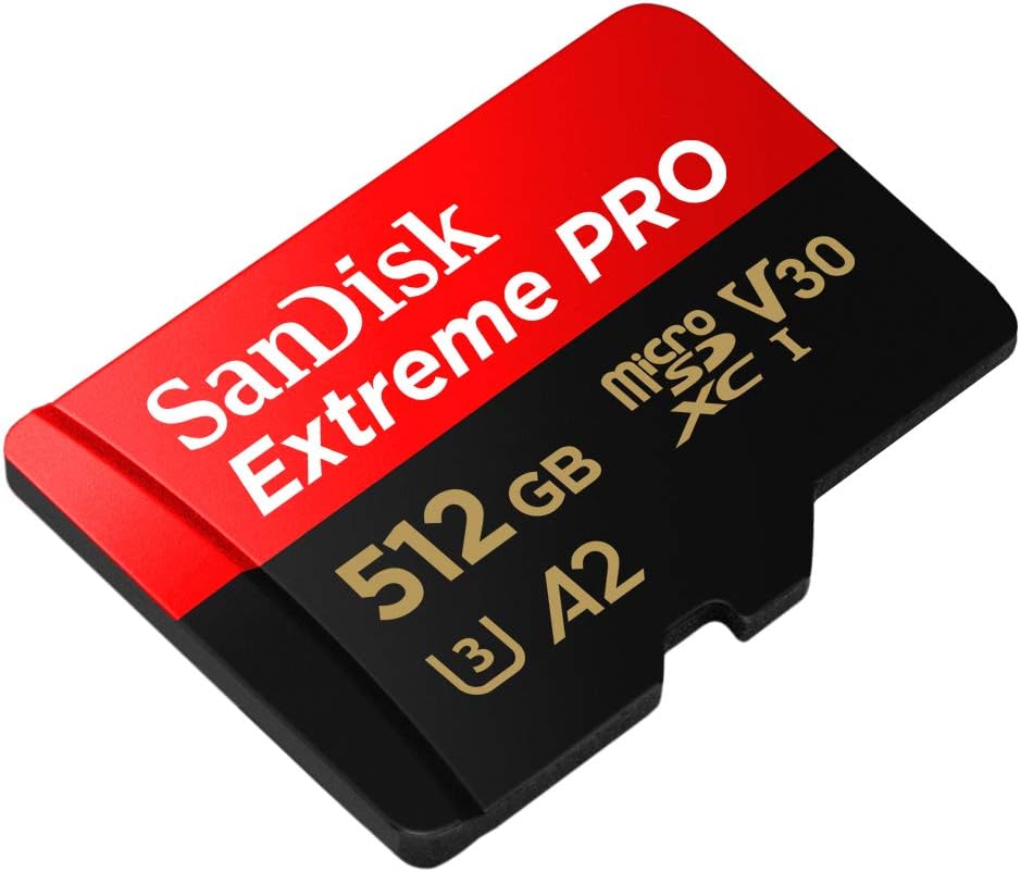 SanDisk Extreme PRO 512GB microSDXC Memory Card with Adapter and RescuePRO Deluxe
