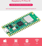 Raspberry Pi Pico W Single Board Computer with Pre-Soldered Header, Built-In Wi‑Fi 4, RP2040 Dual-Core Processor