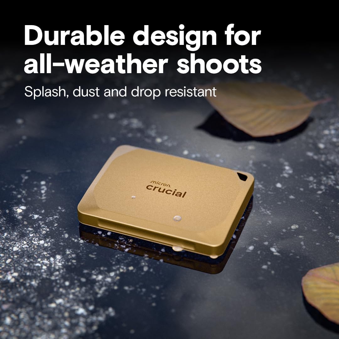 Crucial X10 Pro 4TB Portable External SSD, USB-C, Up to 2100MB/s Read and 2000MB/s Write, Durable Storage for PC, Mac, and Creators, Black