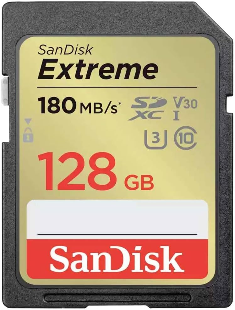 SanDisk Extreme 64GB SDXC UHS-I Memory Card, C10 U3 V30, 4K UHD