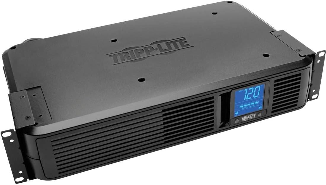 Tripp Lite SMART1500LCD 1500VA 900W Rack-Mount UPS Battery Backup, 8 Outlets, LCD, AVR, 2U Short-Depth