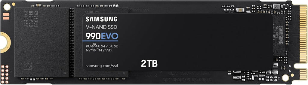 Samsung 990 EVO 2TB NVMe Internal SSD, PCIe Gen 4x4/5x2, M.2 2280, Up to 5,000MB/s, Black