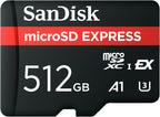 SanDisk 512GB microSD Express Card for Nintendo Switch 2, Up to 880MB/s Read, 650MB/s Write, U3, C10