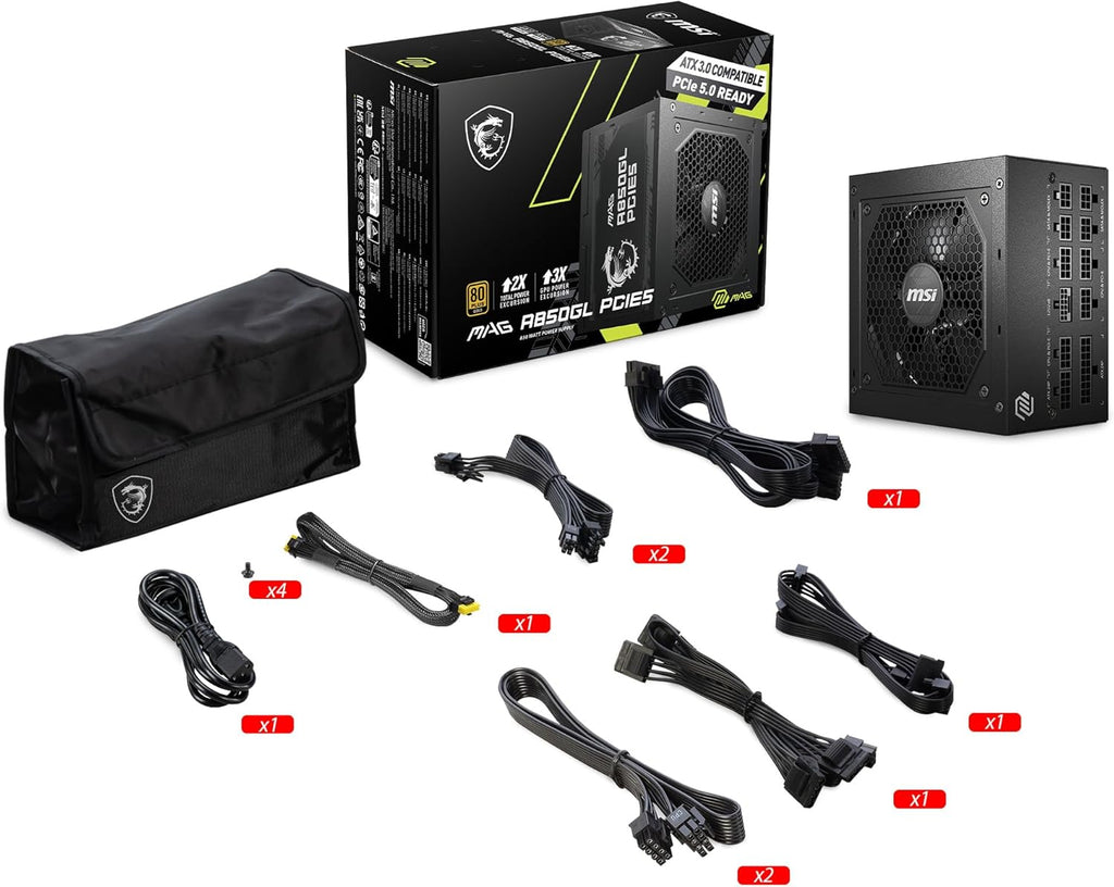 MSI MAG A750GL PCIe 5 750W Fully Modular 80+ Gold ATX Power Supply