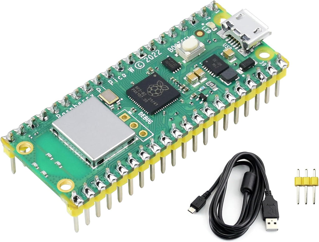 Raspberry Pi Pico W Single Board Computer with Pre-Soldered Header, Built-In Wi‑Fi 4, RP2040 Dual-Core Processor