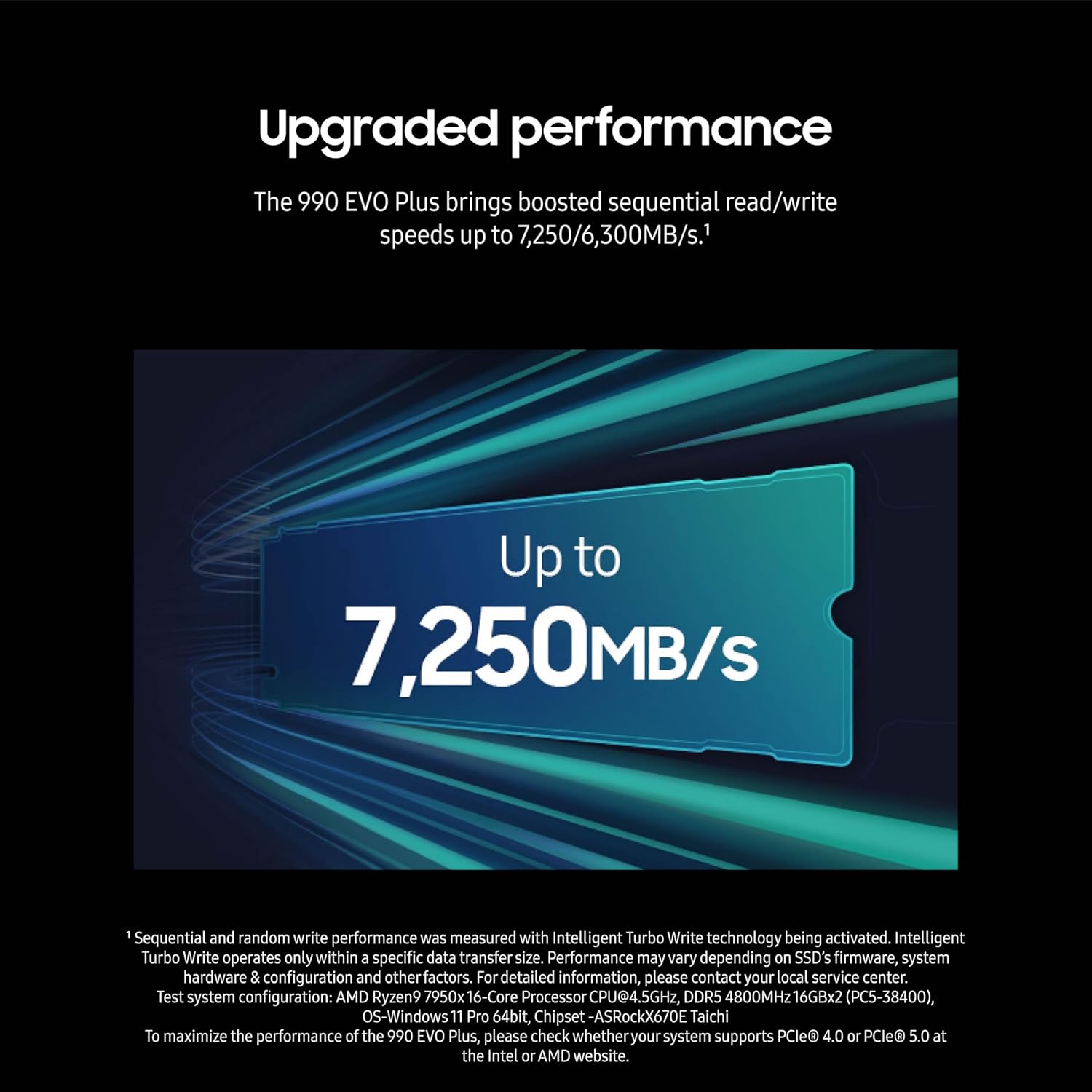 Samsung 990 EVO 2TB NVMe Internal SSD, PCIe Gen 4x4/5x2, M.2 2280, Up to 5,000MB/s, Black