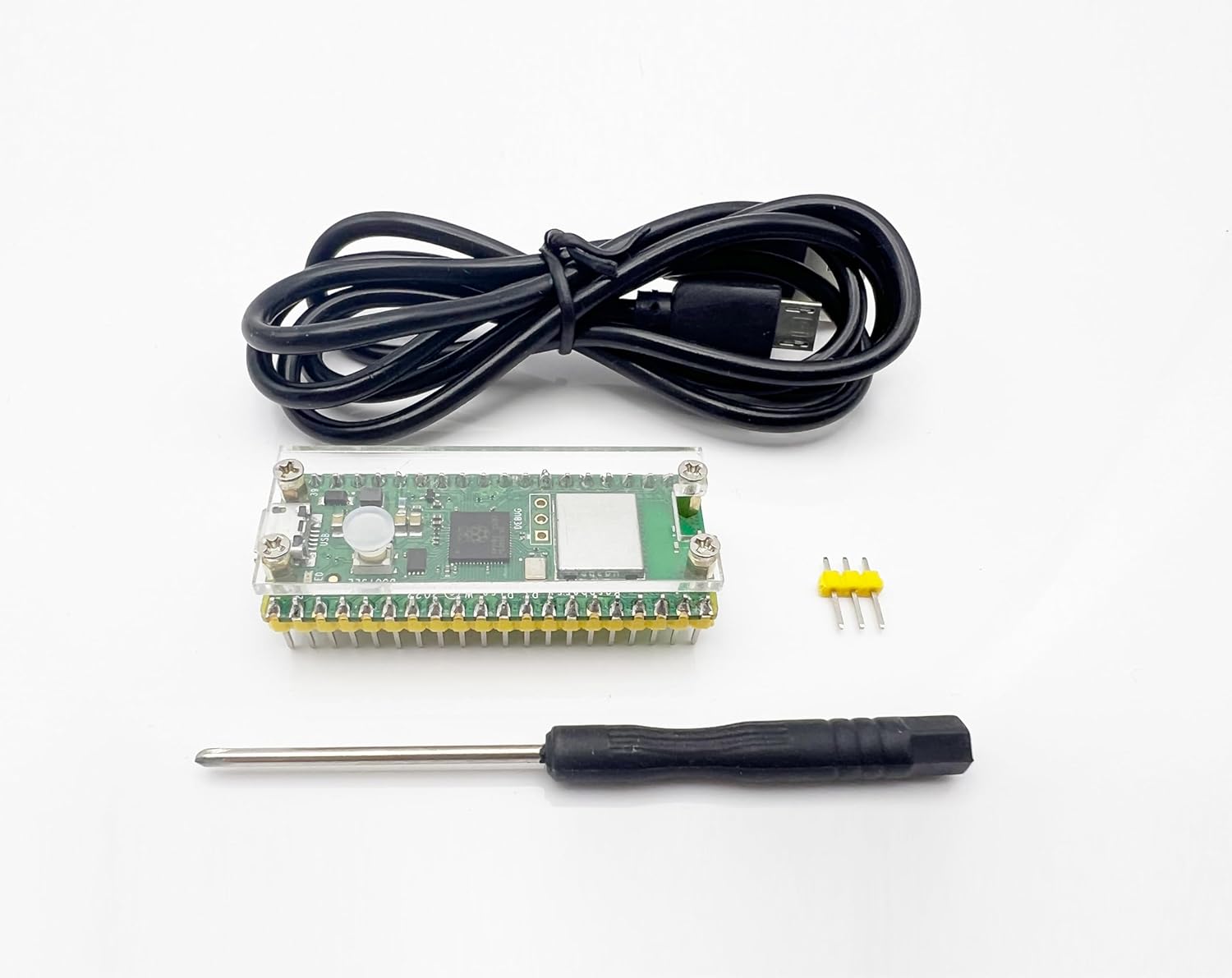 Raspberry Pi Pico W Pre-Soldered Header Kit with Case and USB Cable