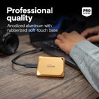Crucial X10 Pro 4TB Portable External SSD, USB-C, Up to 2100MB/s Read and 2000MB/s Write, Durable Storage for PC, Mac, and Creators, Black