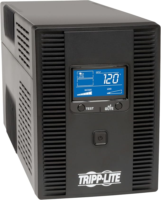 Tripp Lite SMART1500LCD 1500VA 900W Rack-Mount UPS Battery Backup, 8 Outlets, LCD, AVR, 2U Short-Depth