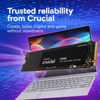 Crucial P310 1TB PCIe Gen4 NVMe M.2 2280 Internal SSD, Up to 7,100MB/s, for Laptop, Desktop PC, and Handheld Gaming Consoles, Includes Acronis Data Recovery Software, CT1000P310SSD801