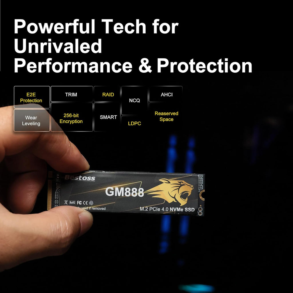 M.2 2280 NVMe PCIe Gen 4 Internal SSD, Up to 7350MB/s, SLC Cache & HMB, Compatible with PS5, PC, and Laptops
