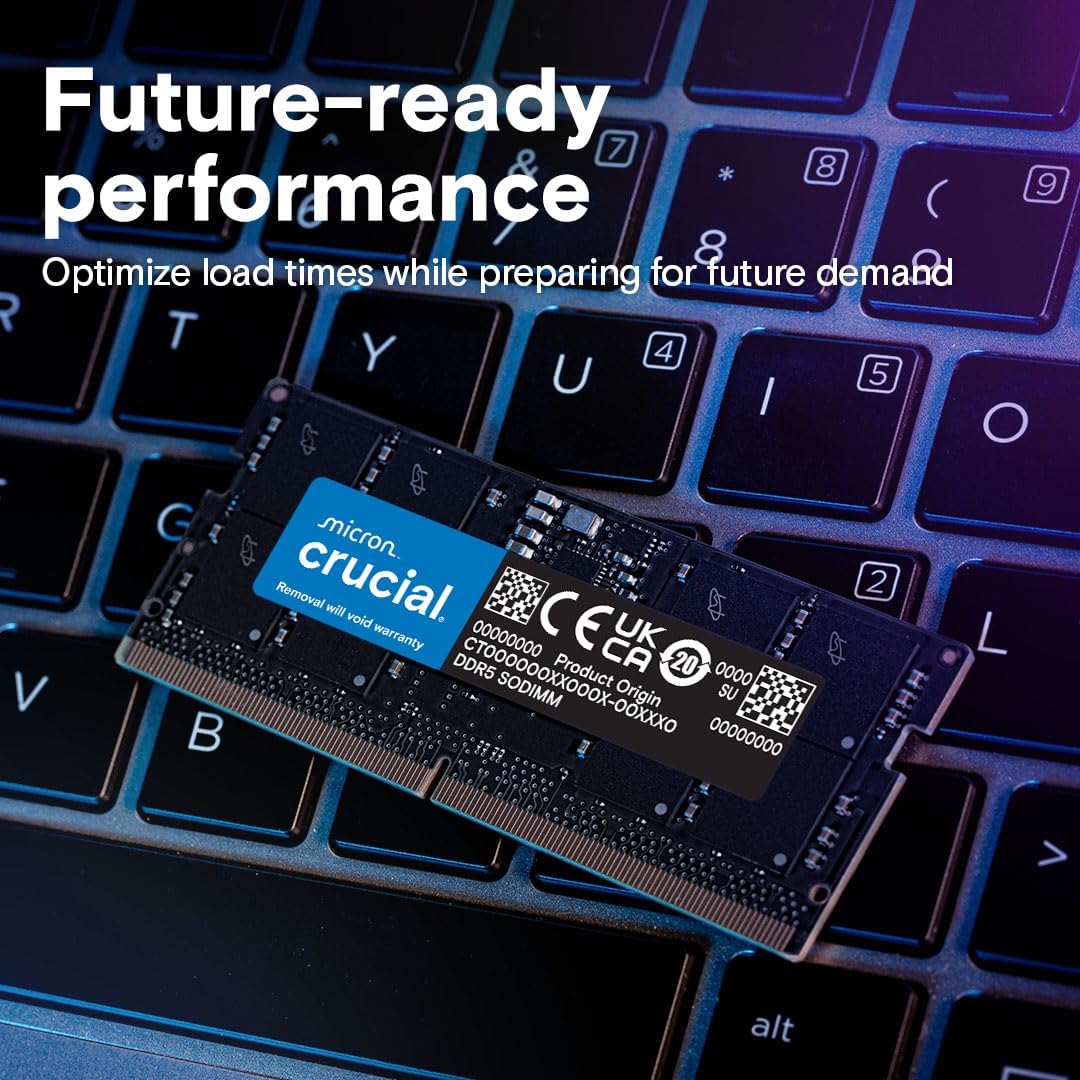 Crucial 32GB DDR5 Laptop Memory Kit (2x16GB) 5600MHz 262-Pin SODIMM