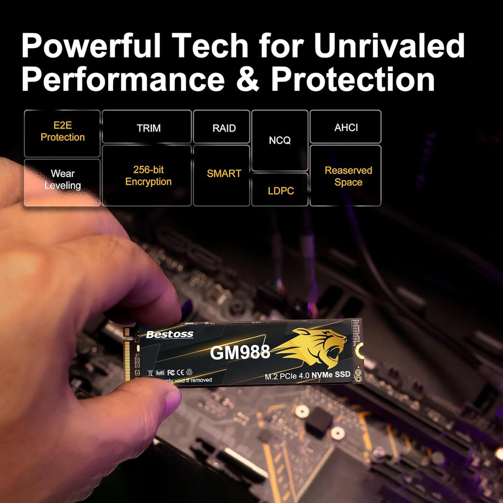M.2 2280 NVMe PCIe Gen 4 Internal SSD, Up to 7350MB/s, SLC Cache & HMB, Compatible with PS5, PC, and Laptops