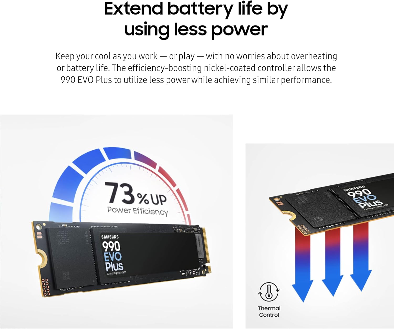 Samsung 990 EVO 2TB NVMe Internal SSD, PCIe Gen 4x4/5x2, M.2 2280, Up to 5,000MB/s, Black