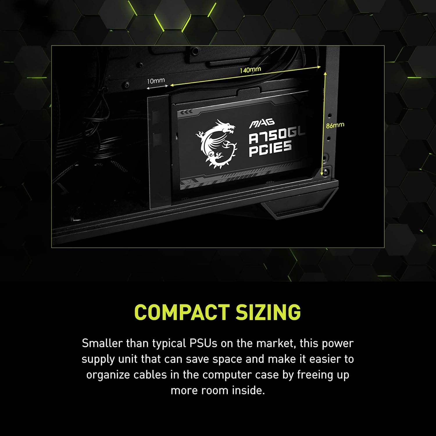 MSI MAG A750GL PCIe 5 750W Fully Modular 80+ Gold ATX Power Supply