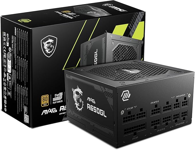MSI MAG A750GL PCIe 5 750W Fully Modular 80+ Gold ATX Power Supply