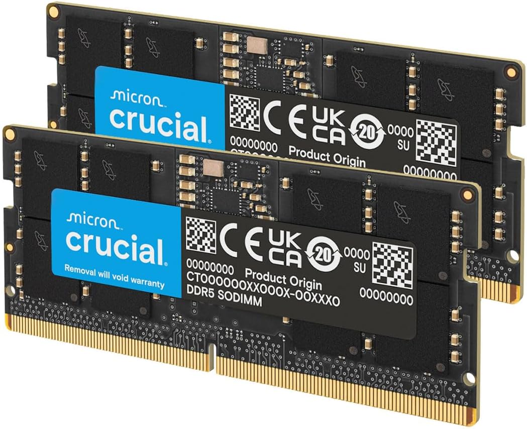 Crucial 32GB DDR5 Laptop Memory Kit (2x16GB) 5600MHz 262-Pin SODIMM