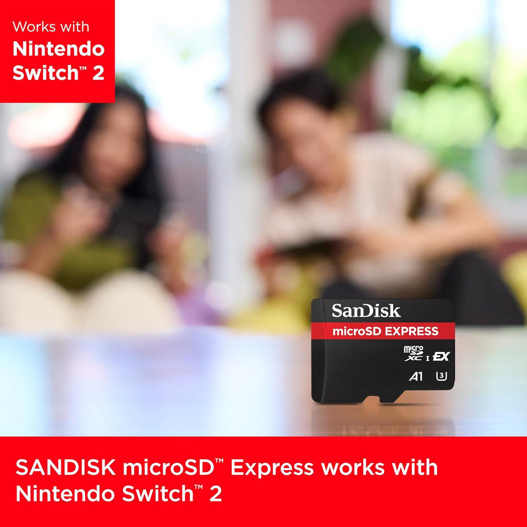 SanDisk 512GB microSD Express Card for Nintendo Switch 2, Up to 880MB/s Read, 650MB/s Write, U3, C10