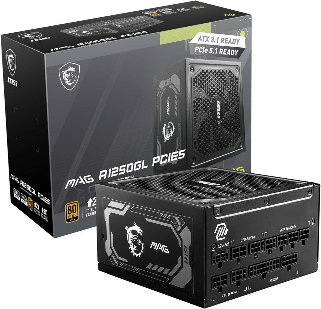 MSI MAG A750GL PCIe 5 750W Fully Modular 80+ Gold ATX Power Supply