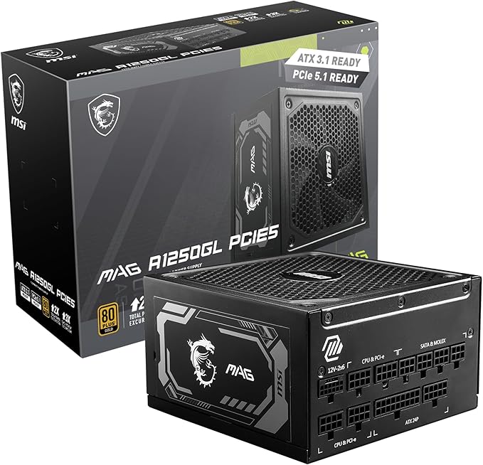 MSI MAG A750GL PCIe 5 750W Fully Modular 80+ Gold ATX Power Supply