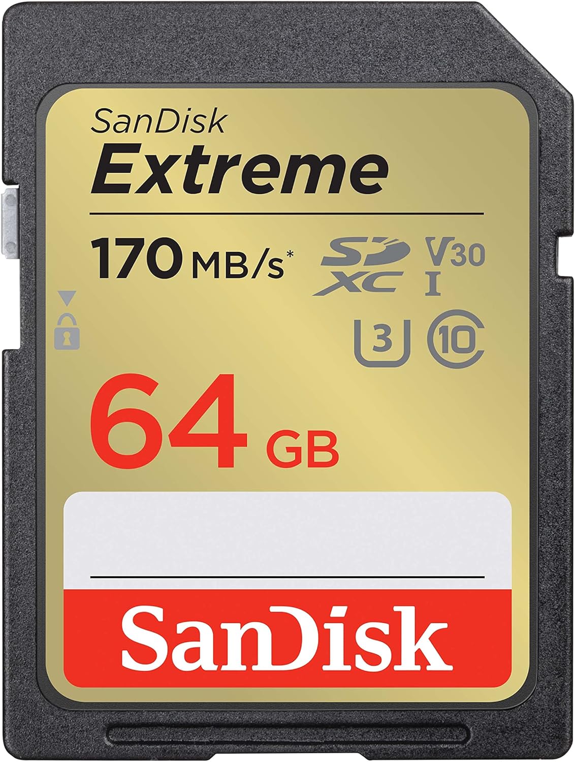 SanDisk Extreme 64GB SDXC UHS-I Memory Card, C10 U3 V30, 4K UHD